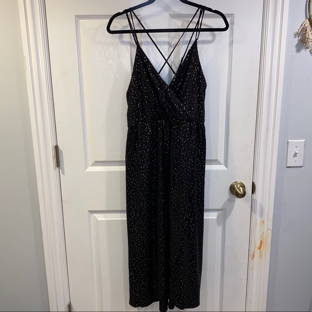 H by Halston Metallic Midi Wrap Dress